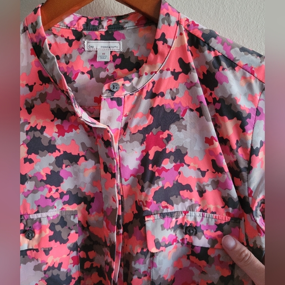 Gap Neon Camo button up shirt dress Women's XS bright multi colored - Picture 4 of 7